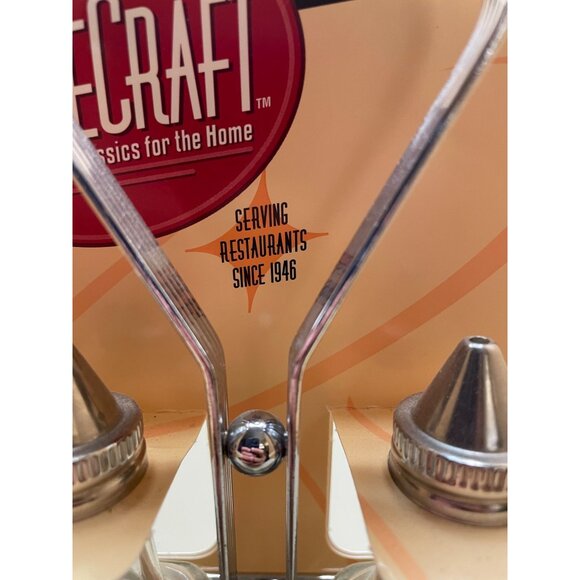 Vintage Tablecraft Table Accessories NIB Salt and Pepper Shakers, toothpick Hold - Picture 7 of 12